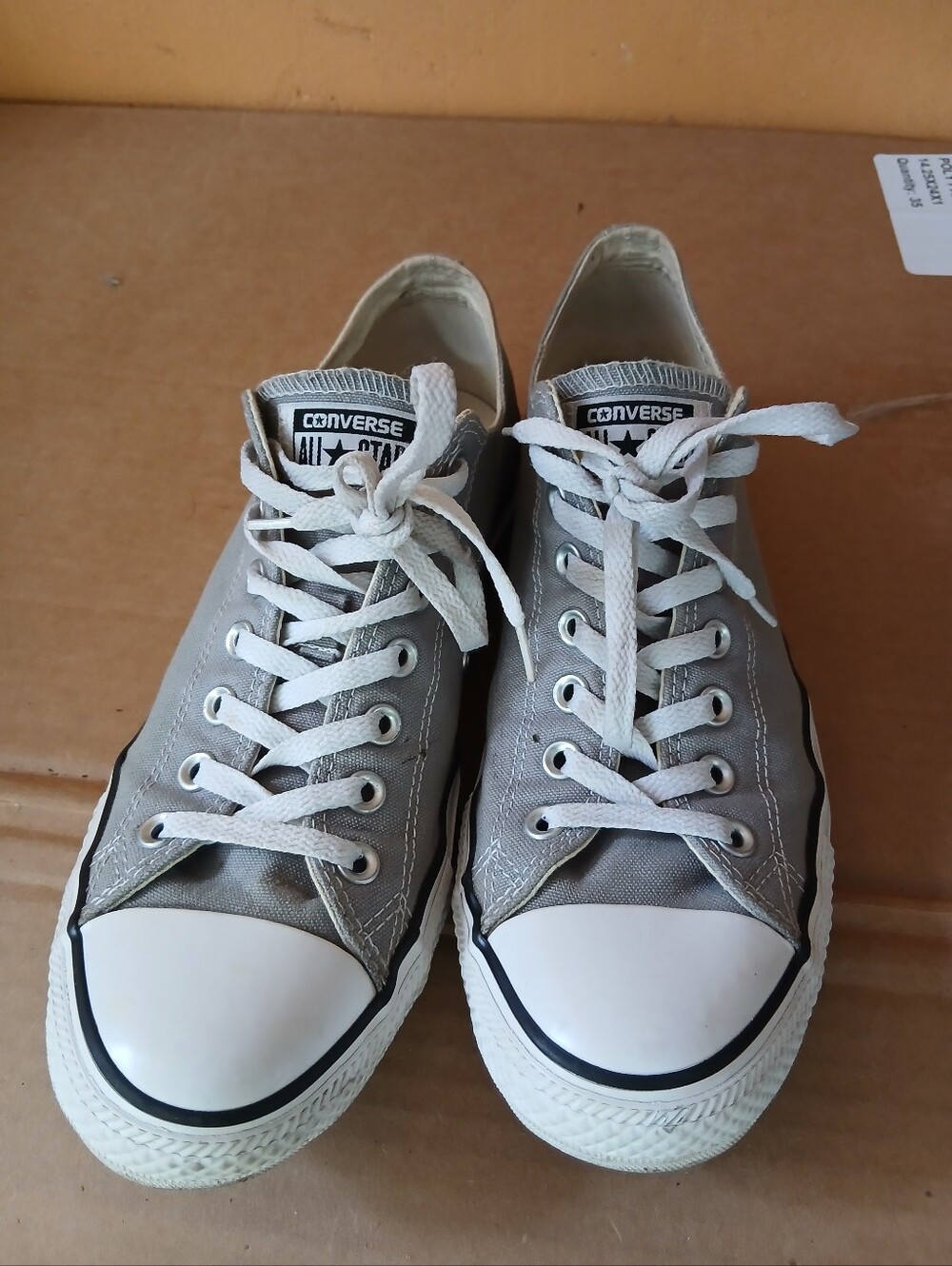 Converse Men's Low Top Sneakers in Light Gray and White